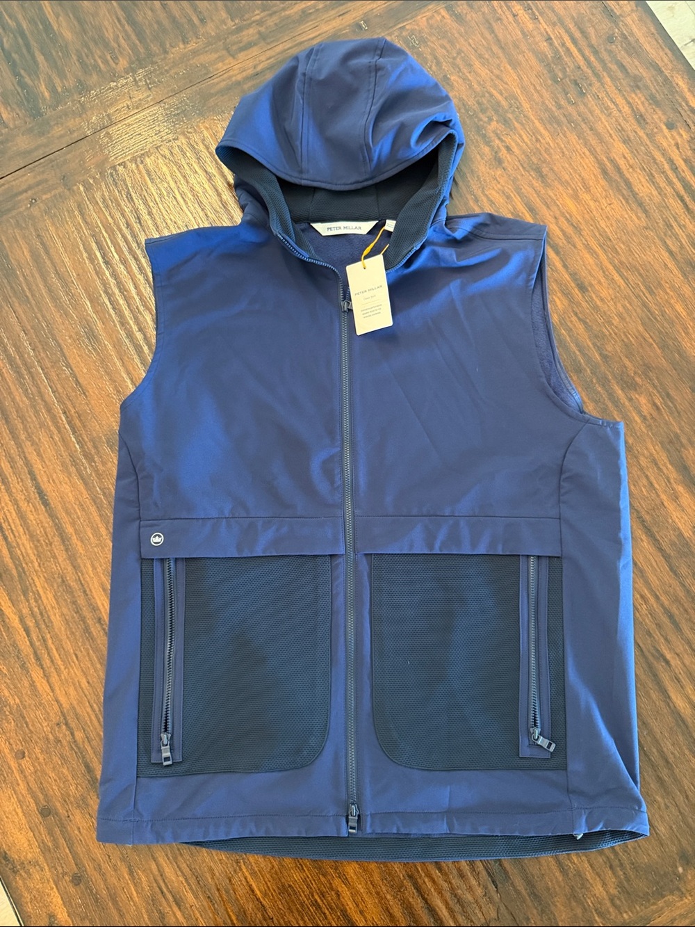 Peter Millar Navy Hooded Sleeveless Vest